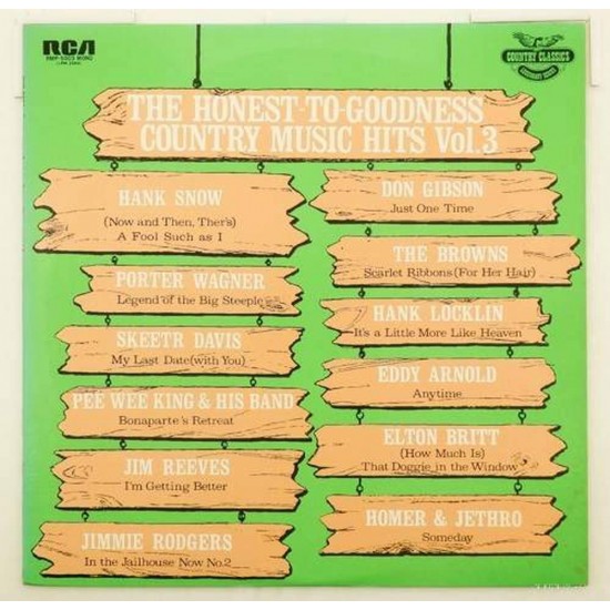 Пластинка Honest-to-Goodness Country music hits. Vol.3